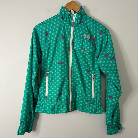The North Face Jackets & Blazers - The North Face Women’s Teal Green Blue Printed Rainjacket